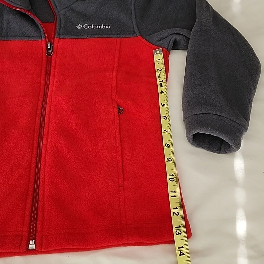 Columbia Two-Tone Red and Gray Fleece Jacket. Size Small 8 - Picture 5 of 8
